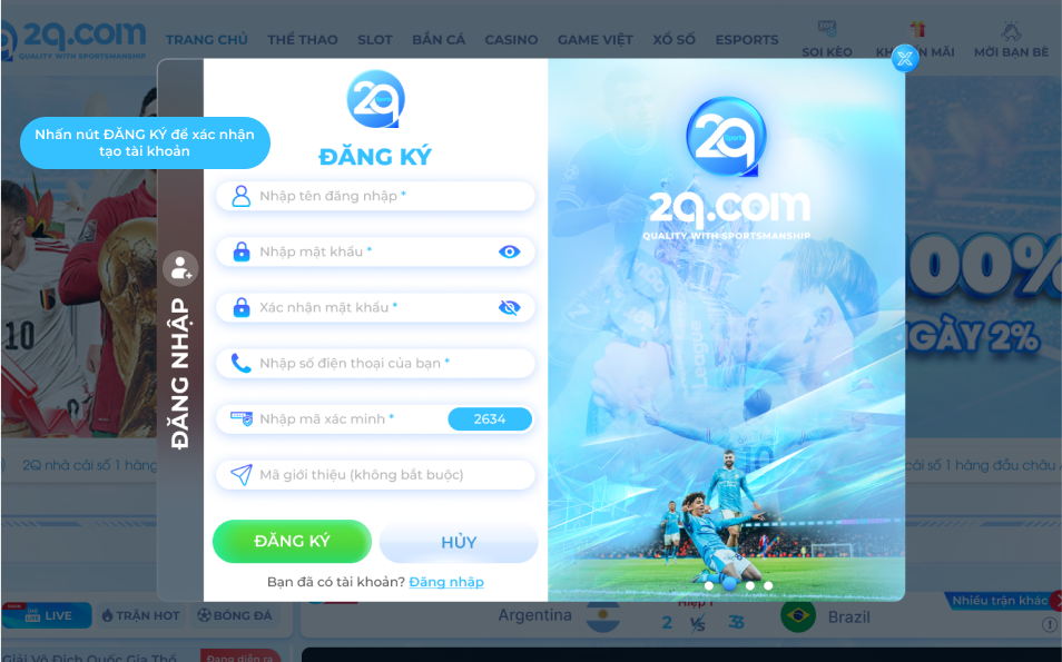 Cách đăng ký 2q