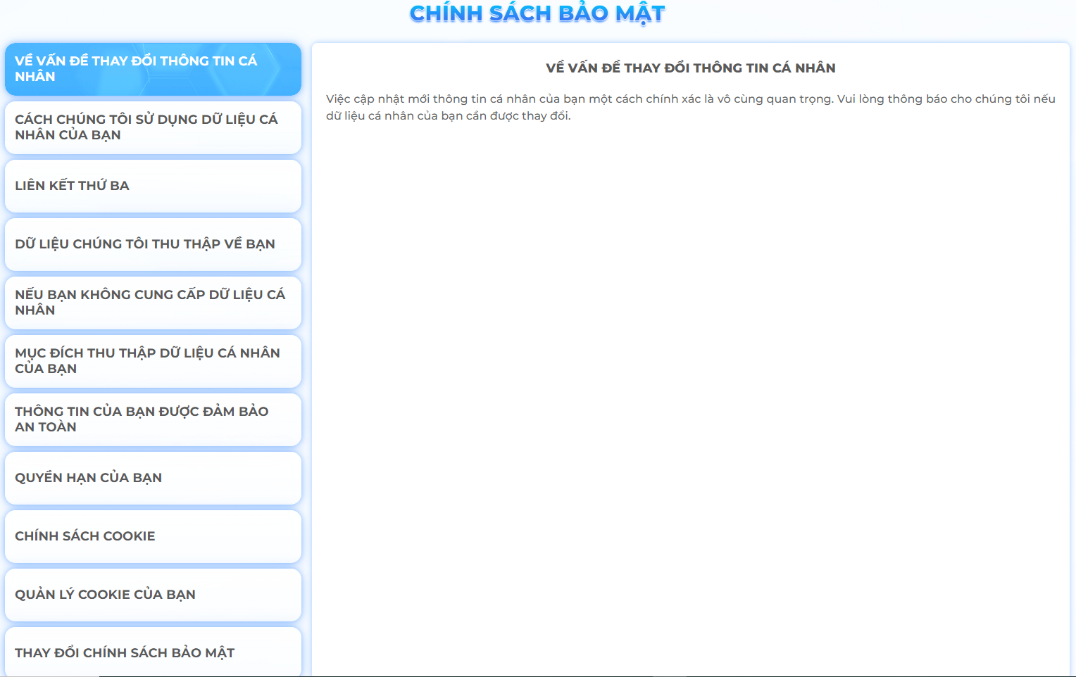 chính sách bảo mật nhà cái 2q